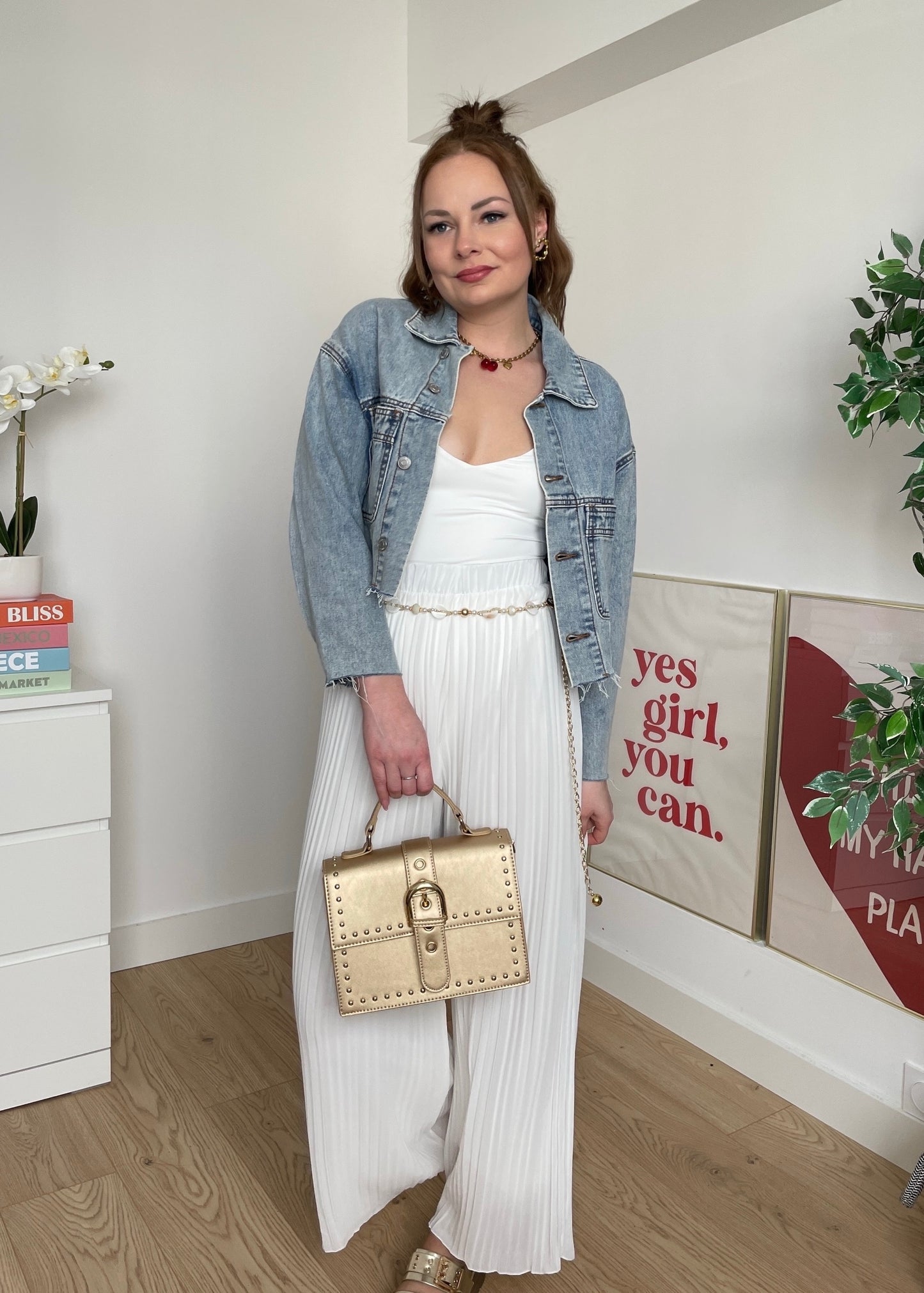 Pantalon plissé blanc LYNE