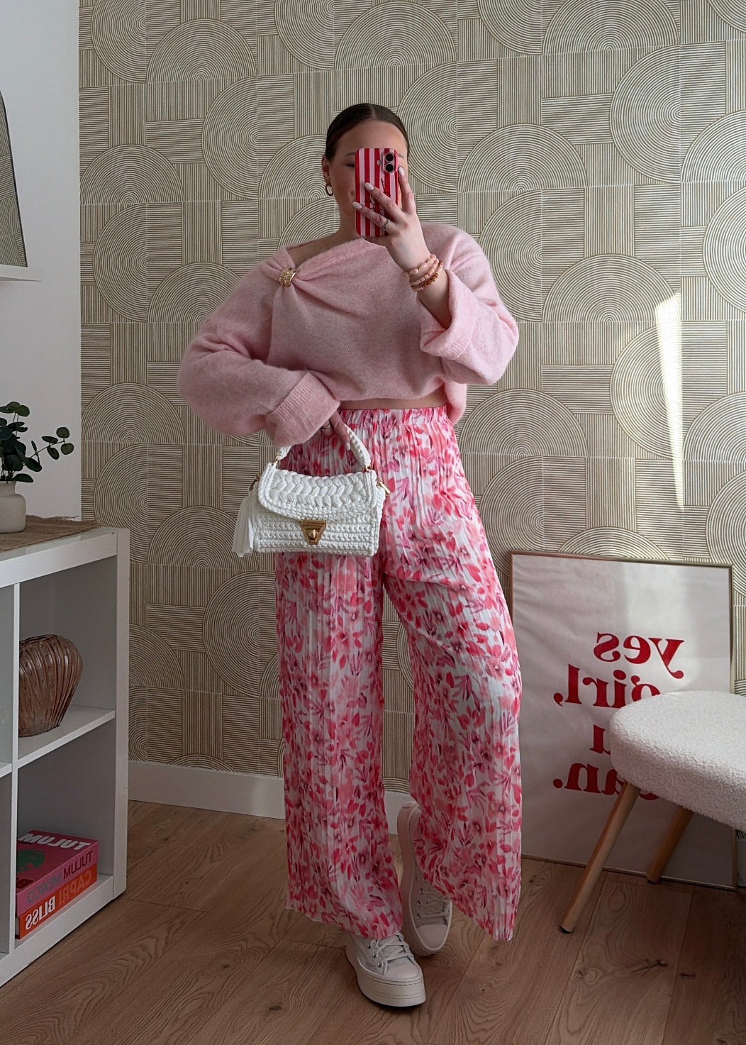 Pantalon plissé rose - INAYA