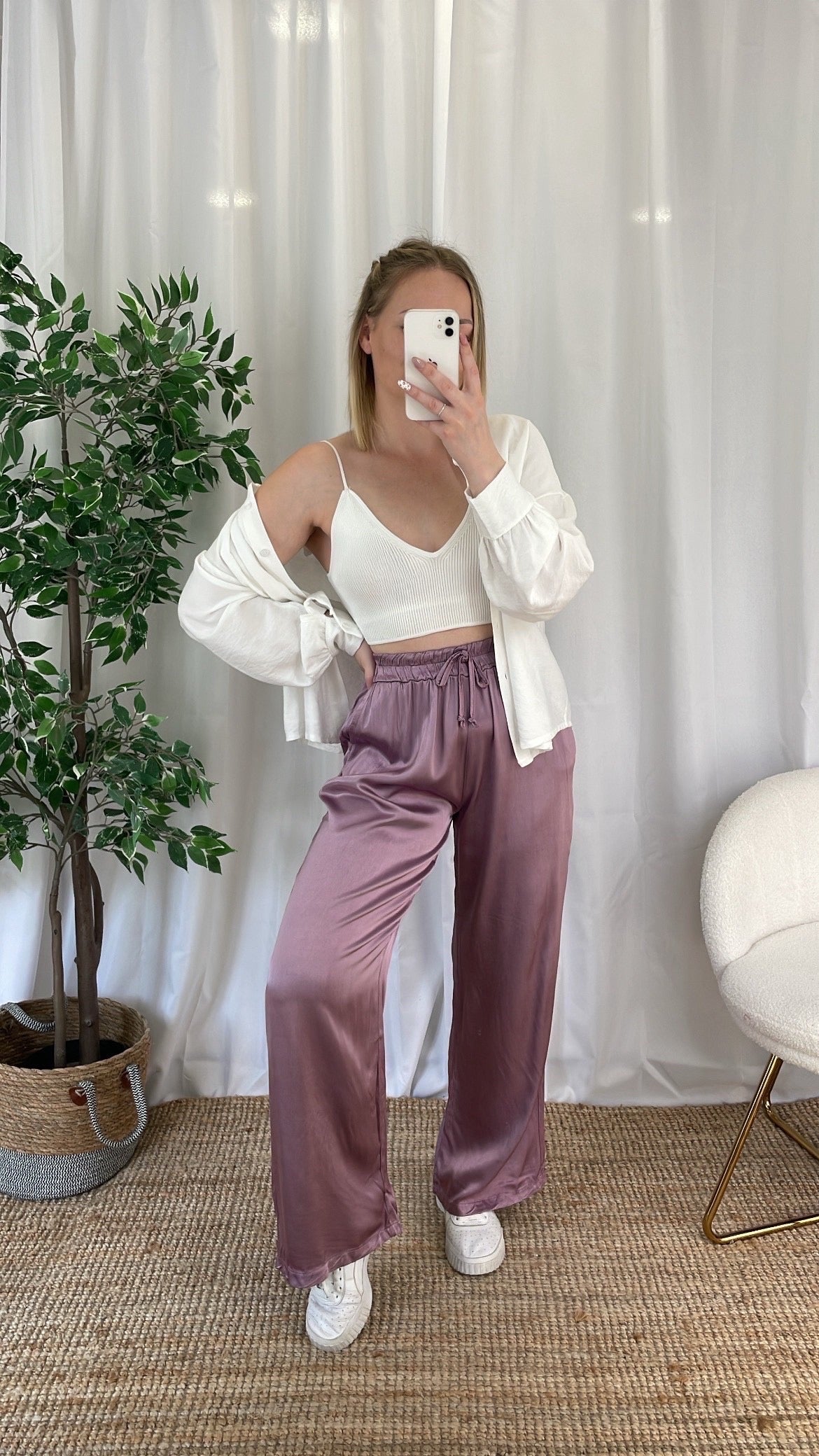 Pantalon fluide LORIE - Parme