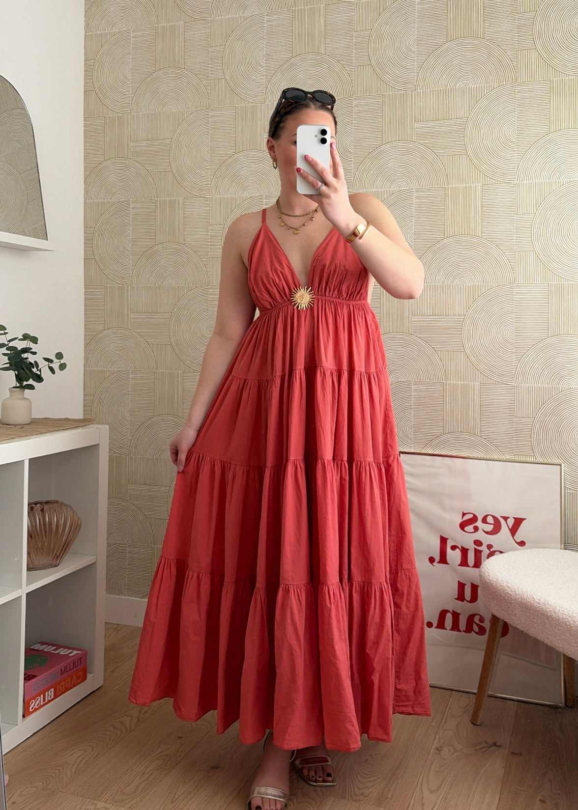 Robe longue terracotta - SUNNY