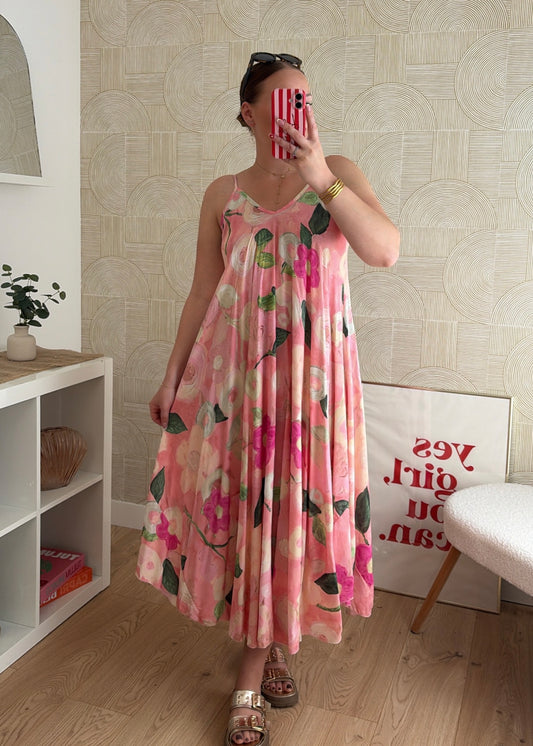 Robe longue rose - FLORA