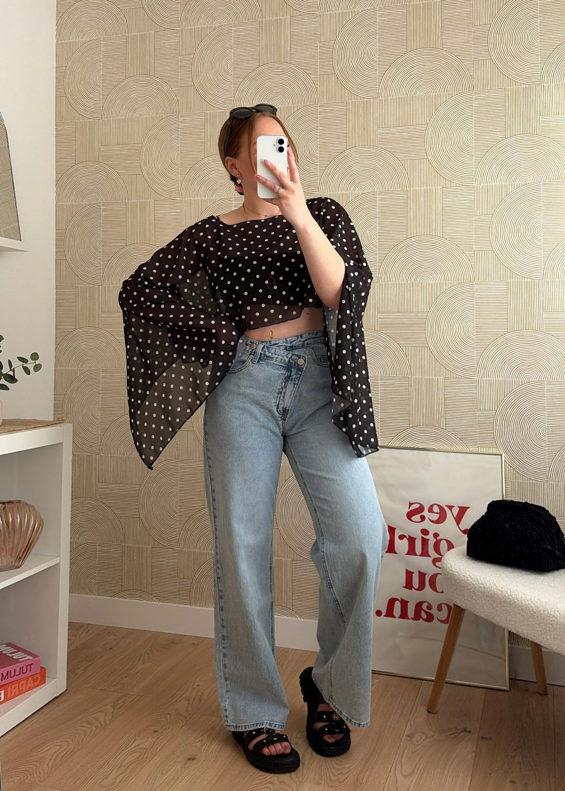 Jeans asymétrique wide leg - EZIO