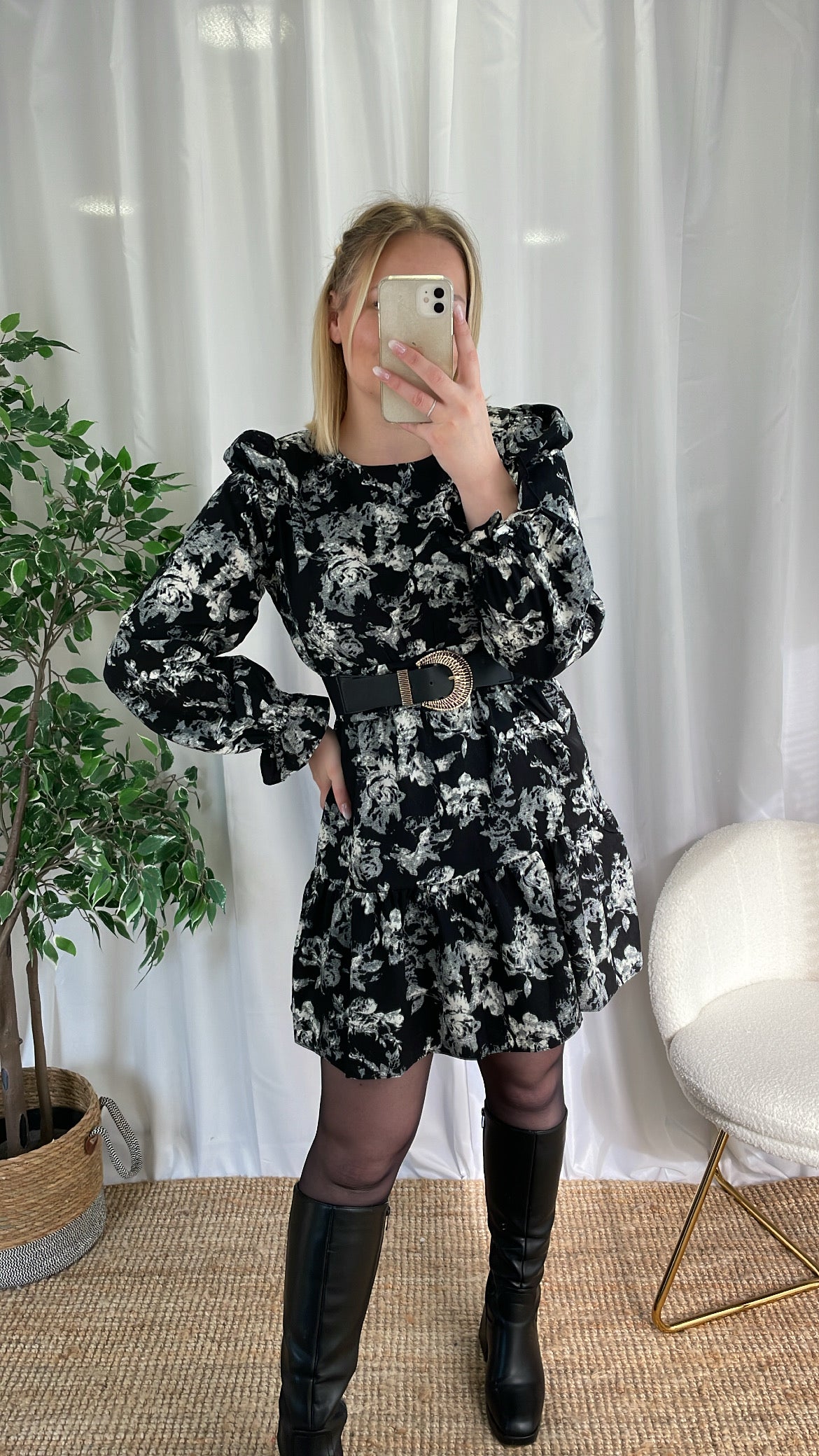 Robe black & white LILA