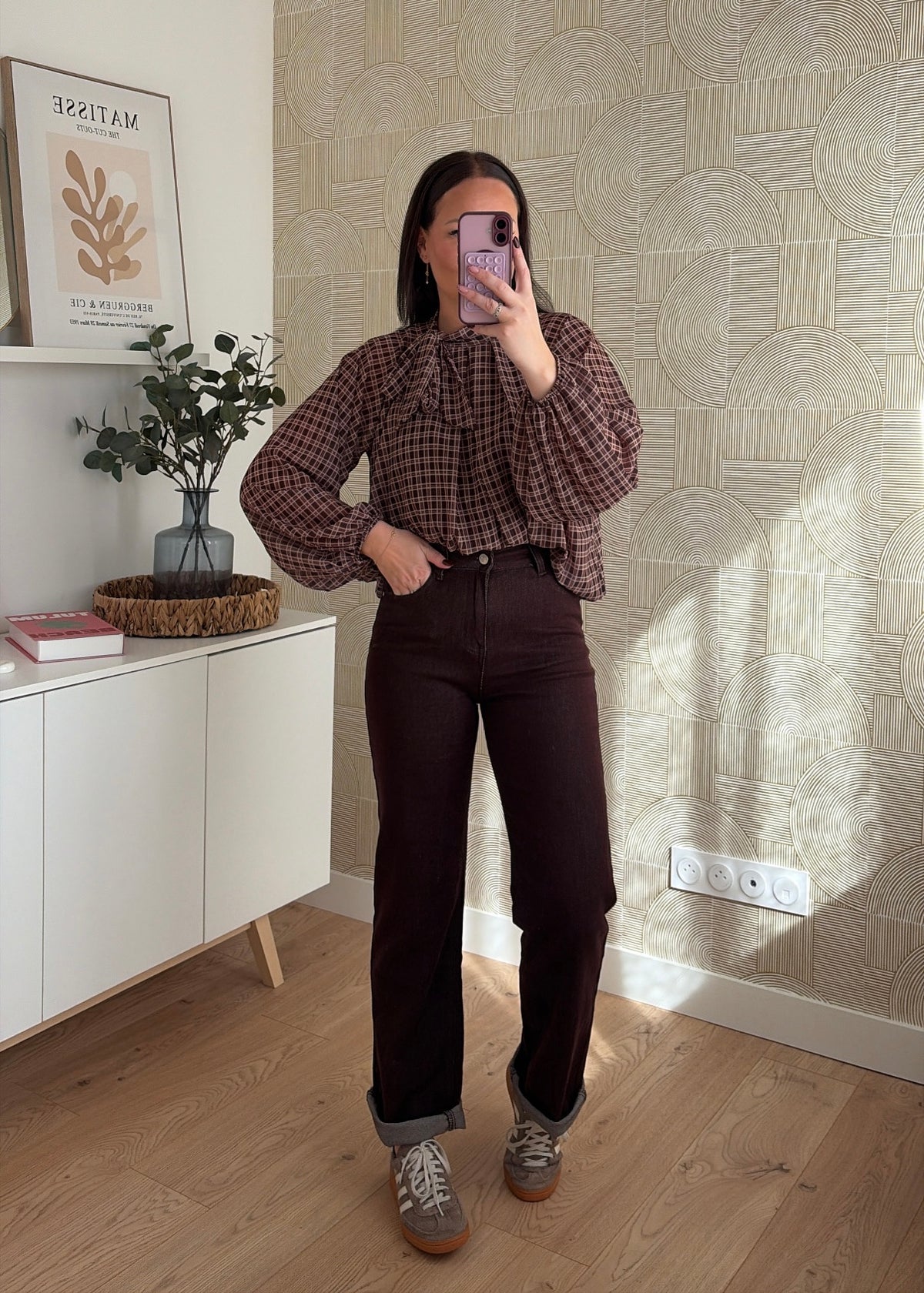 Jean wide leg choco - ARIA