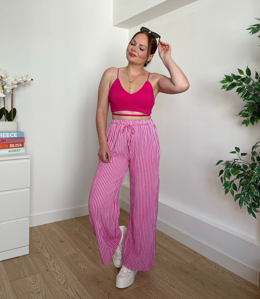 Débardeur à ficelle fuchsia MARION