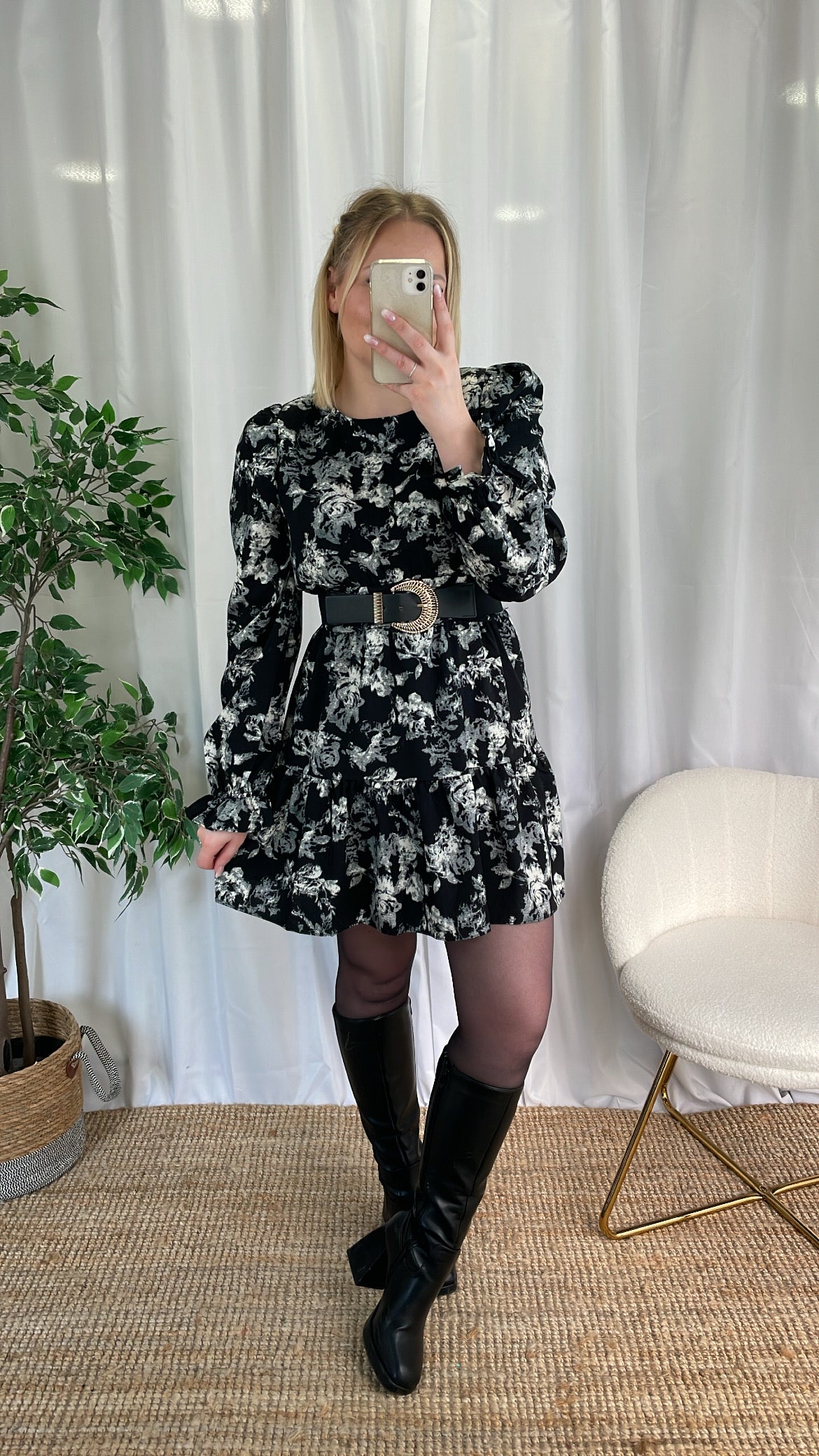 Robe black & white LILA
