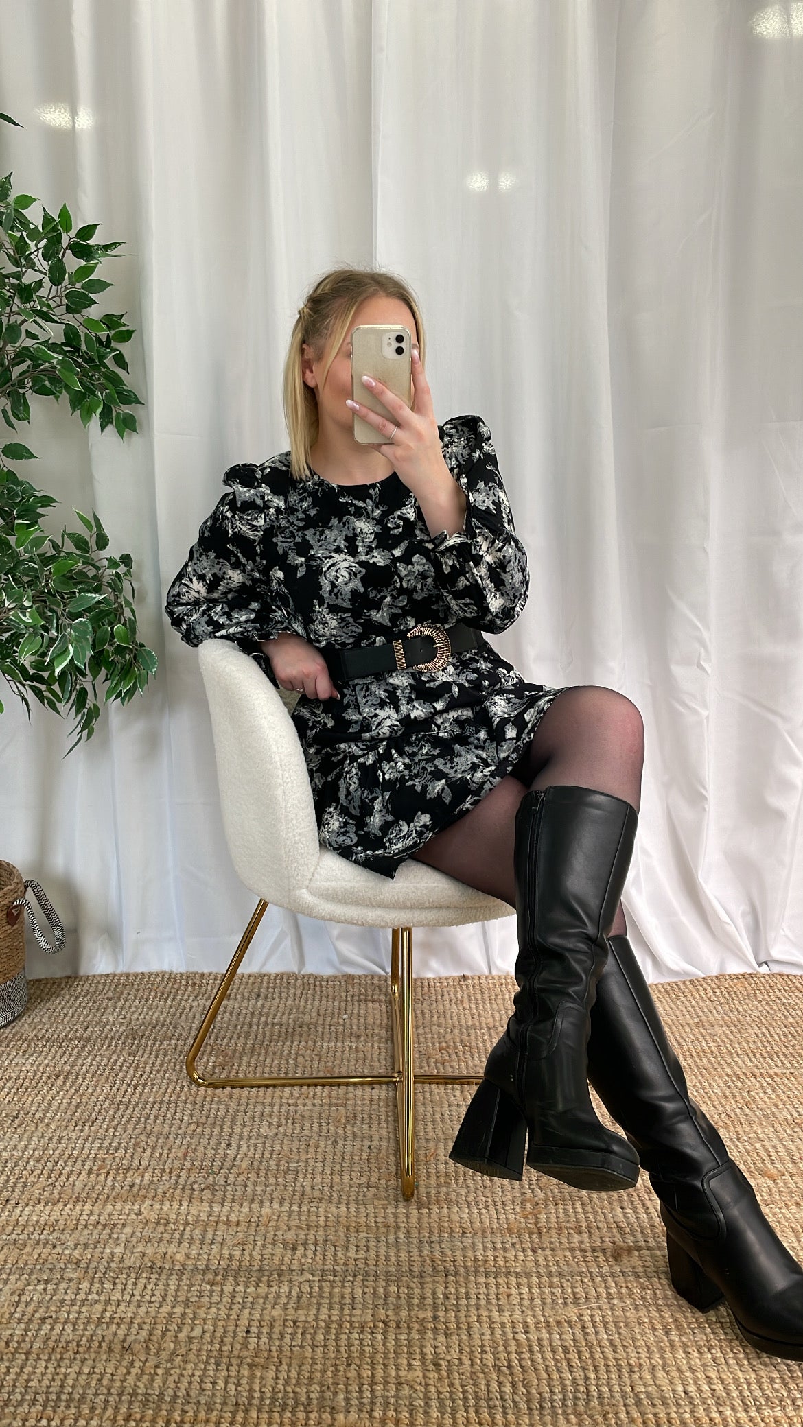 Robe black & white LILA