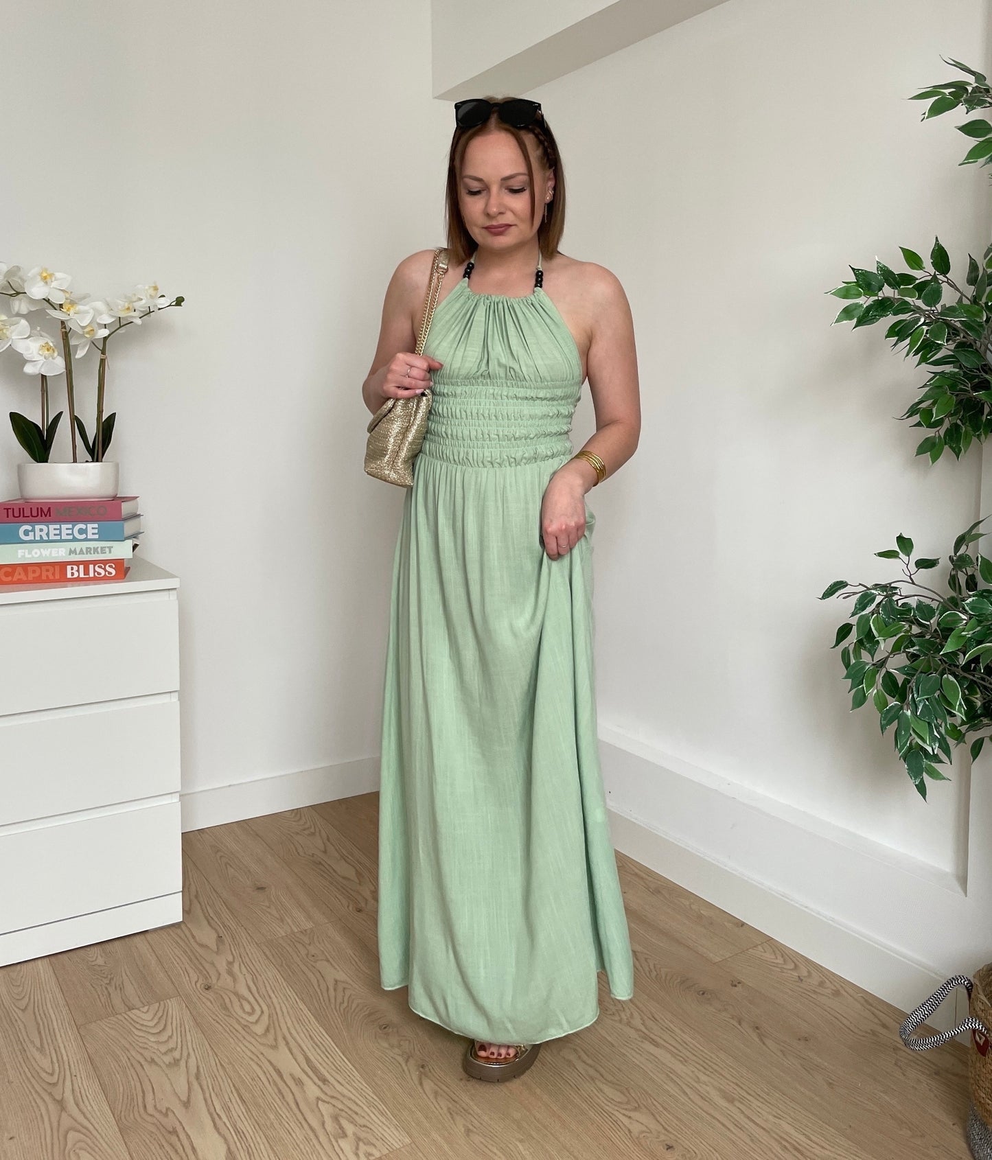 Robe longue vert d'eau CHARLÈNE