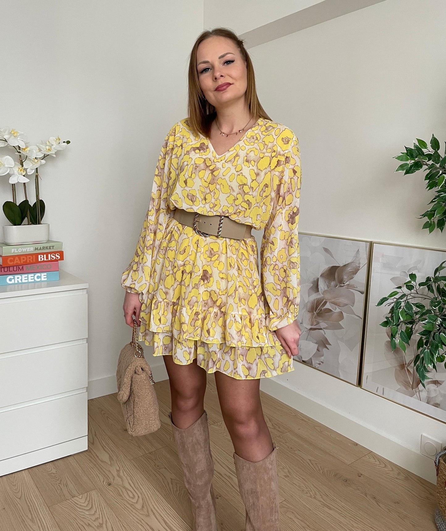 Robe courte jaune SOLINE