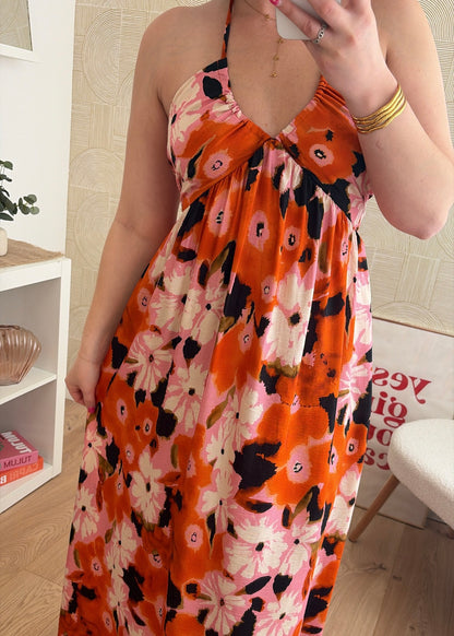 Robe bohème orange - AURÉLIE