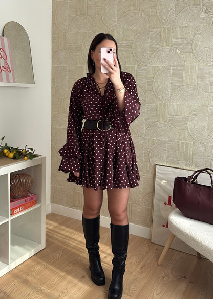 Robe patineuse burgundy - LEONIE