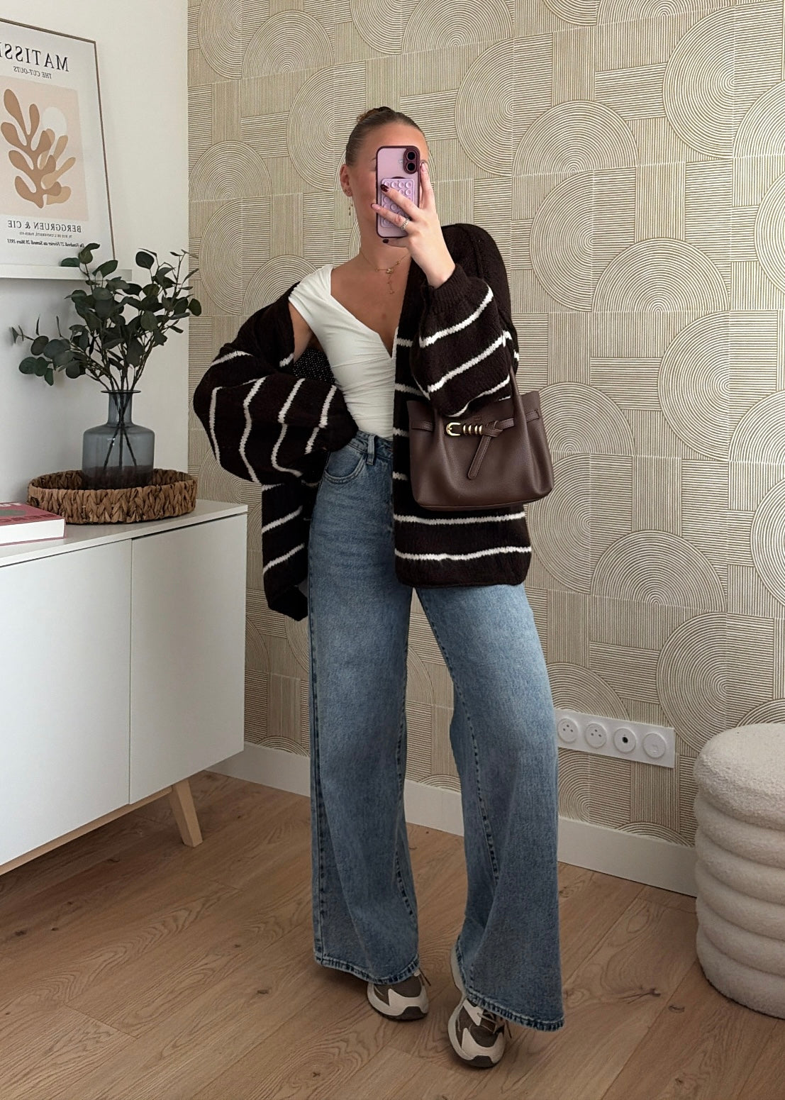 Gilet à rayures choco - CÉLIA