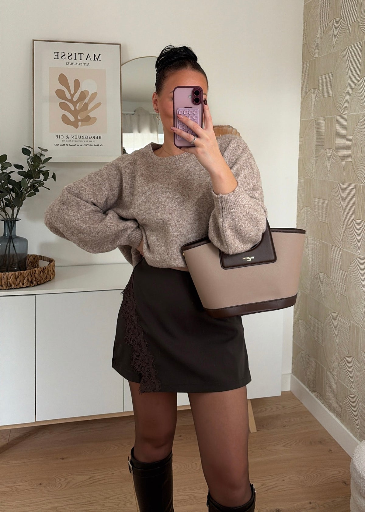 Jupe-short choco - DENTELLE