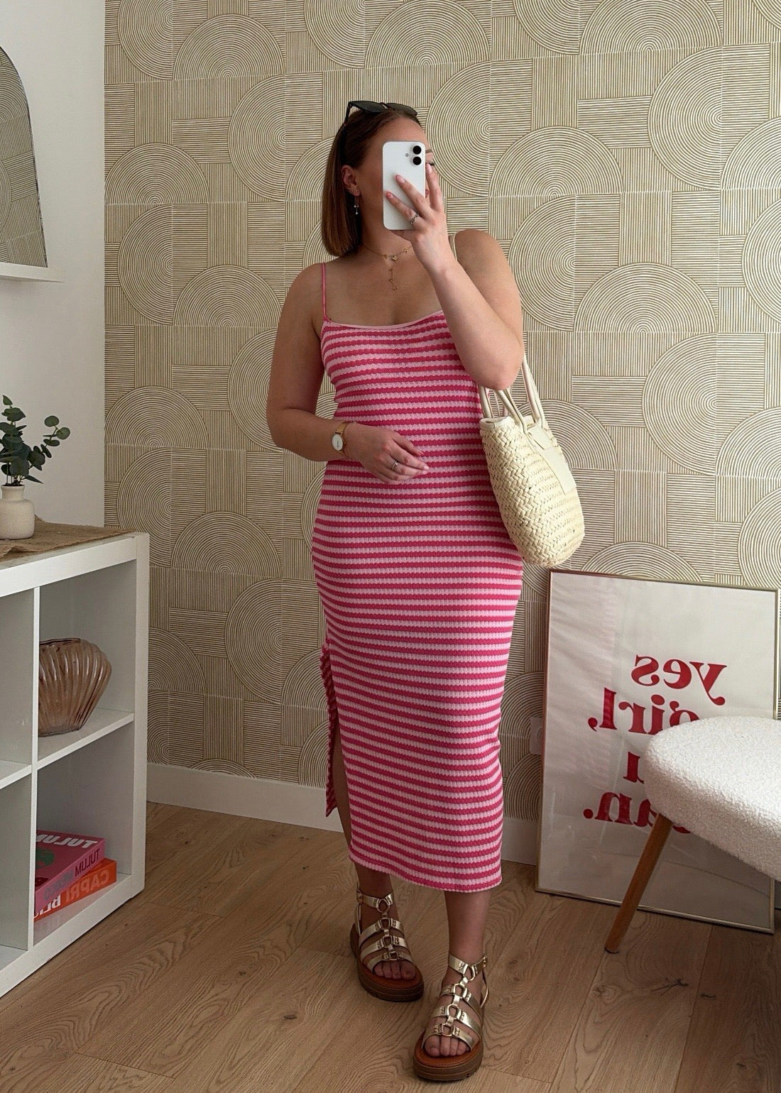Robe marinière rose - RIVIERA