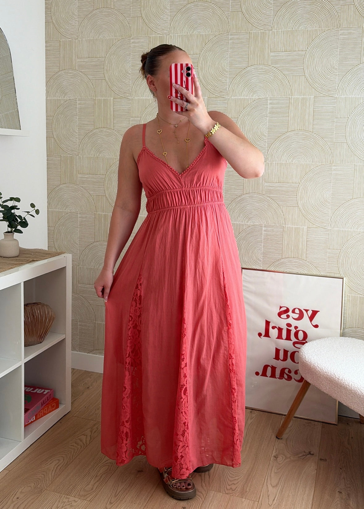 Robe longue saumon - AGATHE