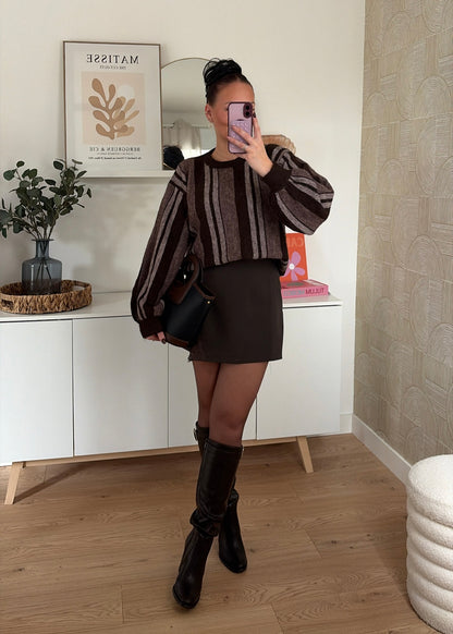 Pull à rayures choco - CHARLIE