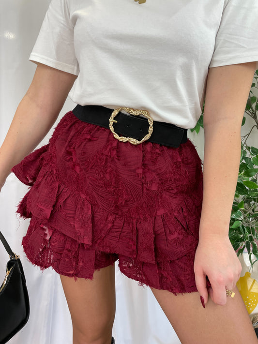 Jupe short bordeaux HOZANA