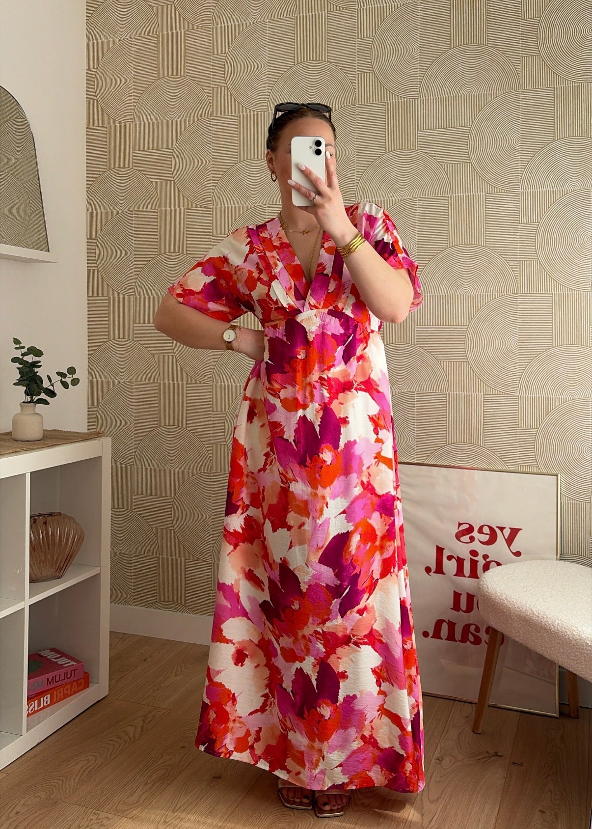Robe (CURVY) rose - NINAO