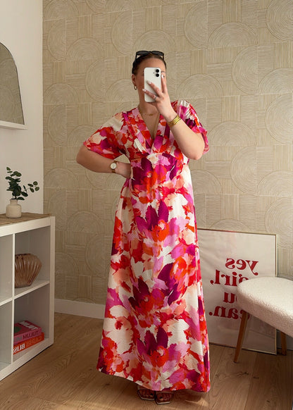 Robe (CURVY) rose - NINAO