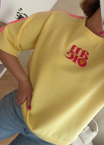 T-shirt sweat jaune - AMORE
