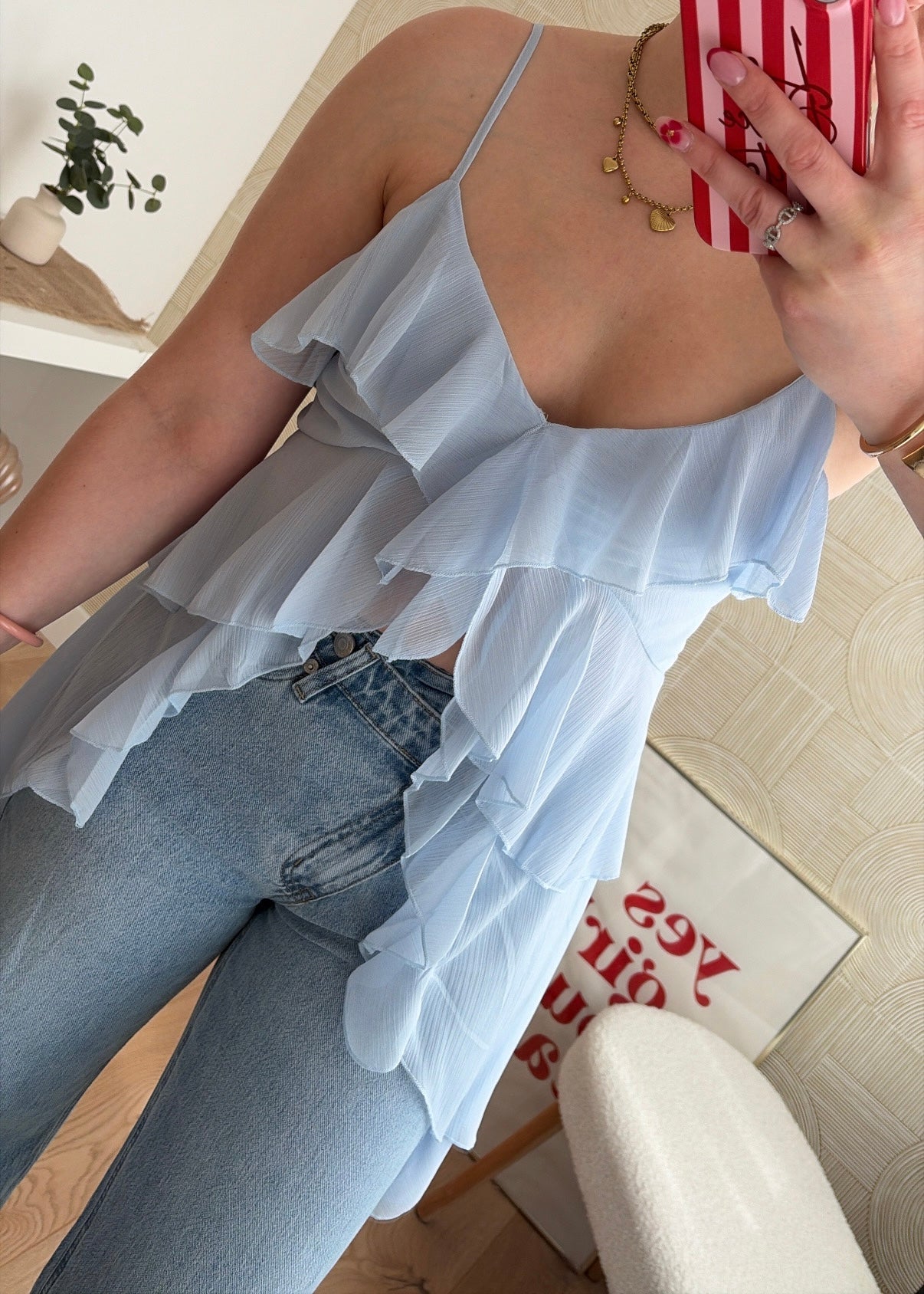 Top asymétrique bleu - PAULA