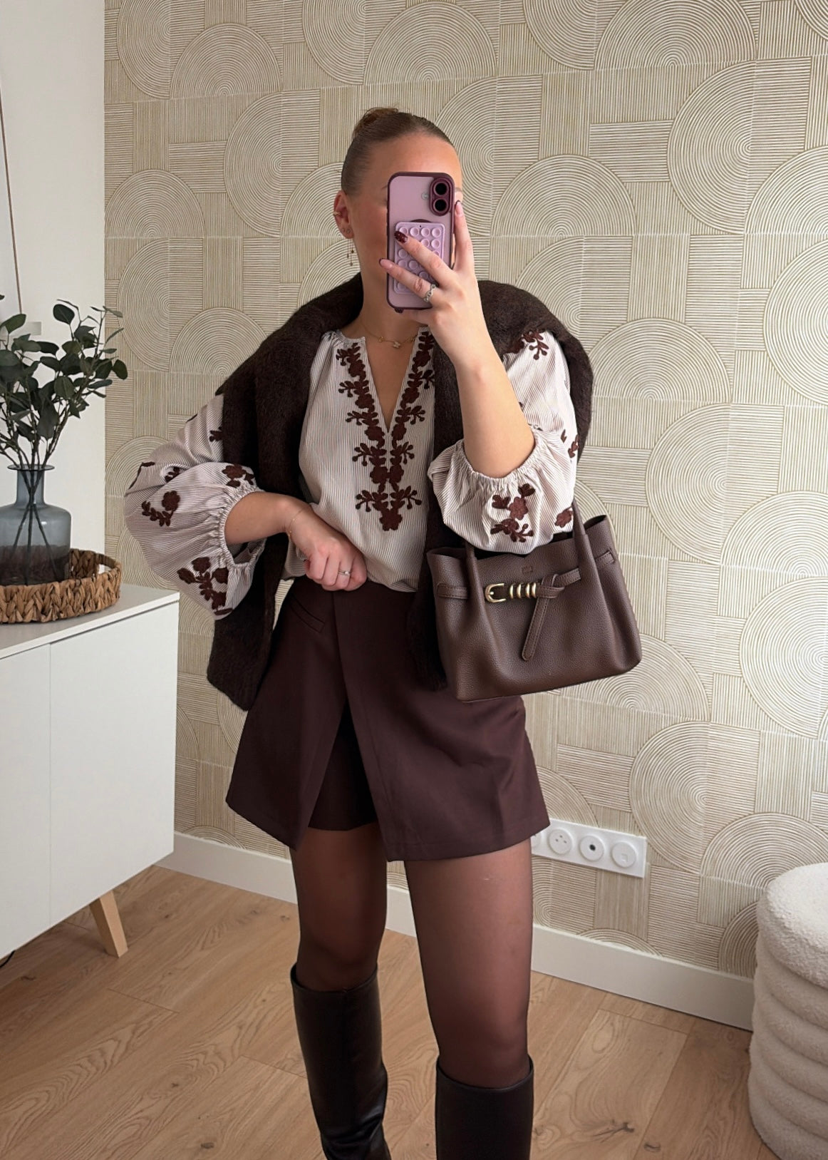 Jupe-short choco - ROMANE