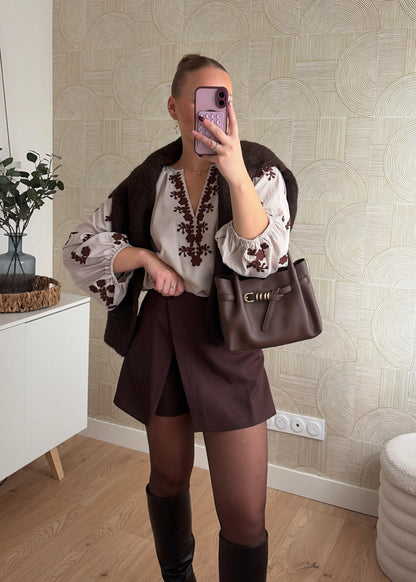 Jupe-short choco - ROMANE