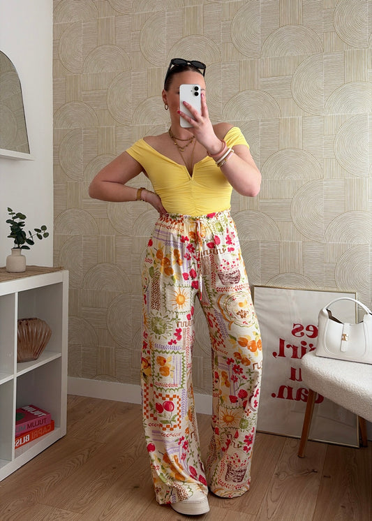 PRÉCOMMANDE / Pantalon fluide jaune - VINTAGE