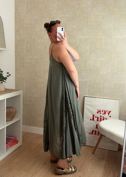 Robe dentelle kaki - CALIPSO