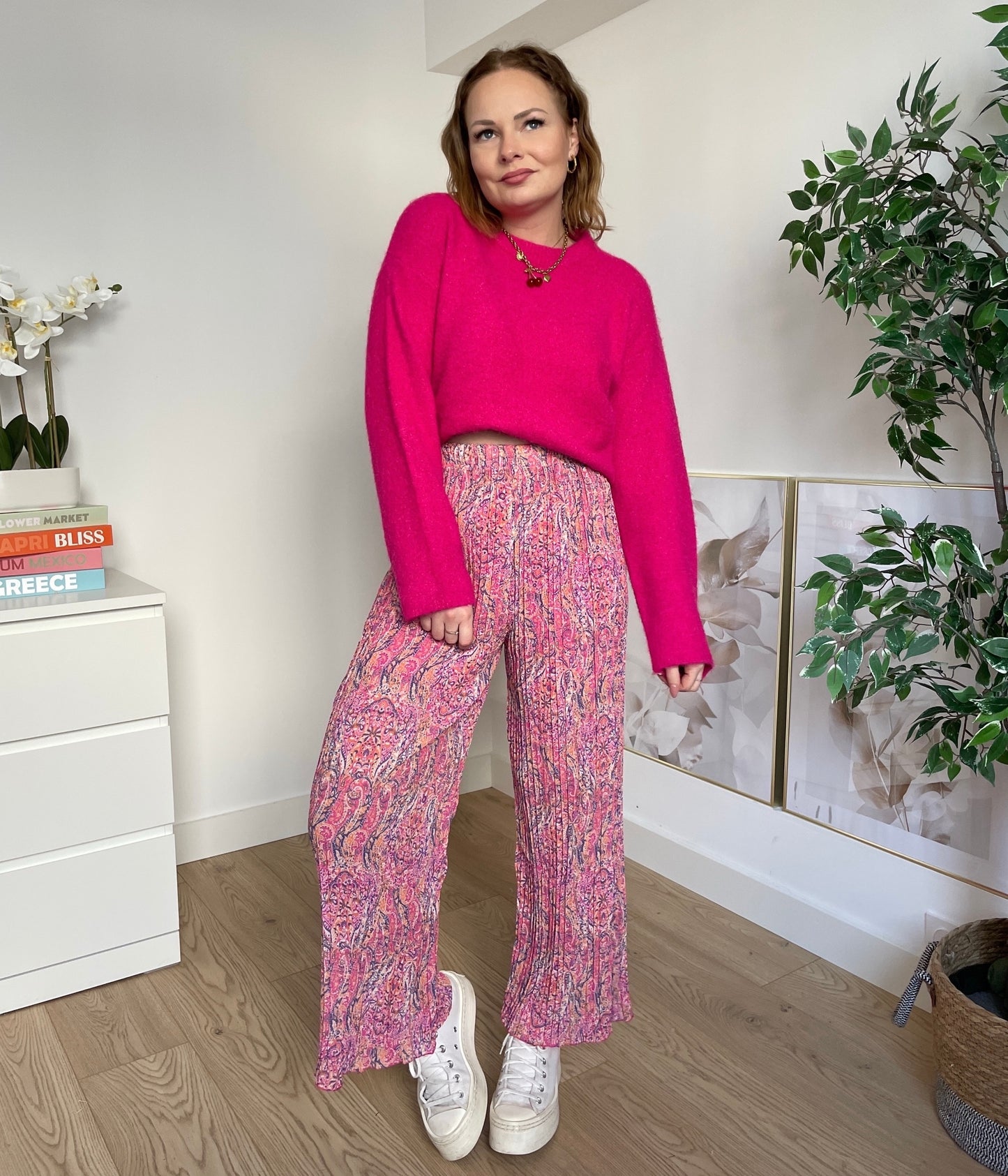 Pantalon plissé CACHEMIRE - Rose