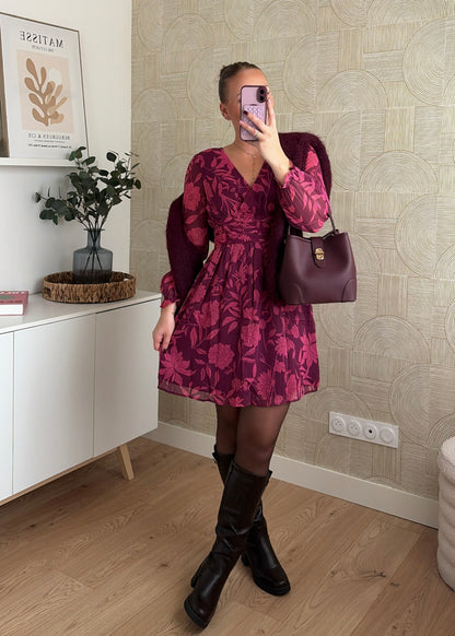 Robe courte bordeaux - ALYAH