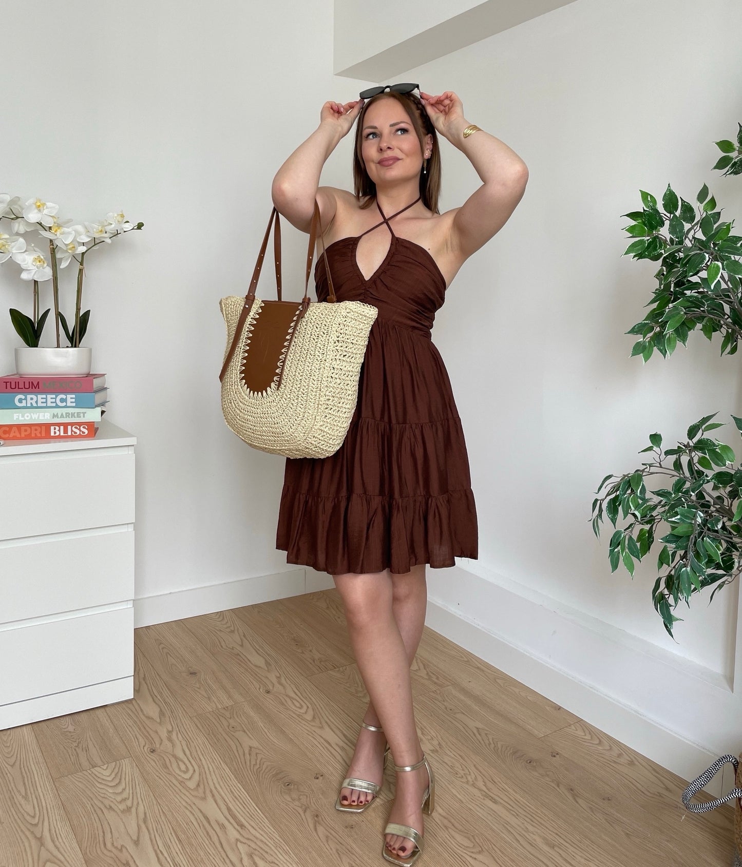 Robe courte marron SHANNON