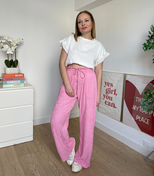 Pantalon fluide rose PERLA