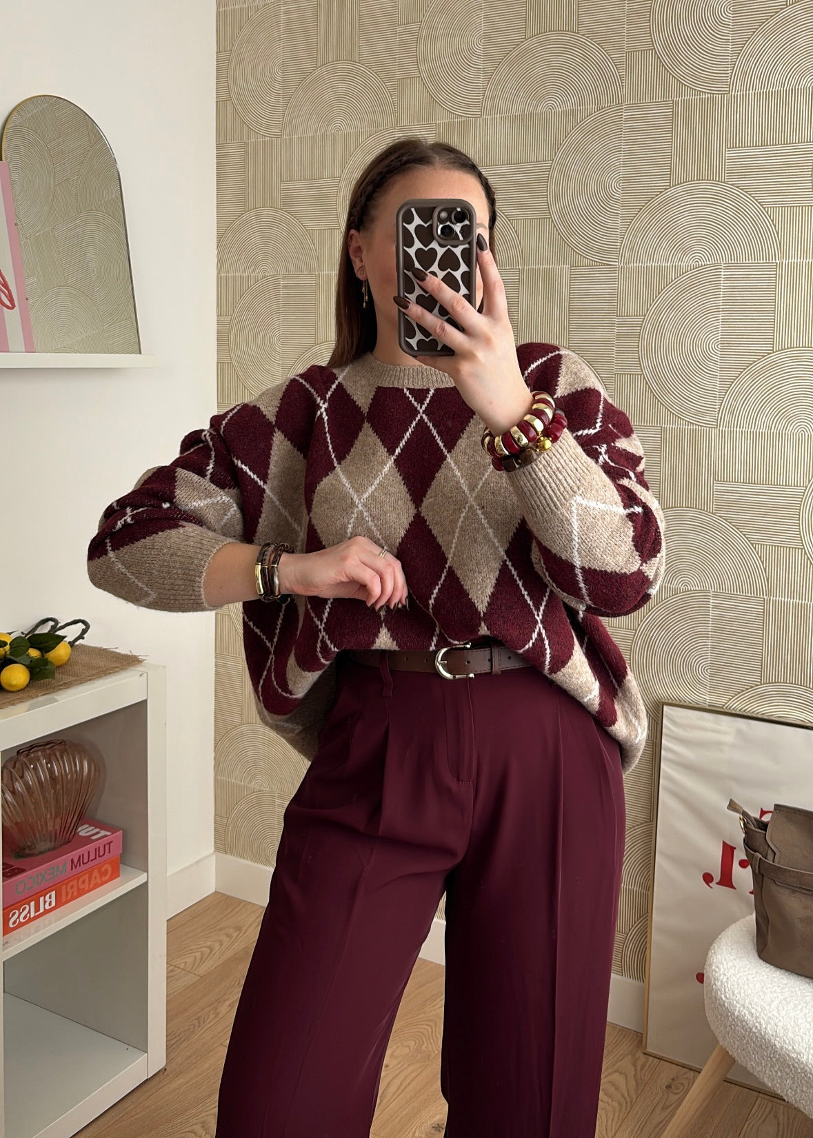 Pantalon burgundy - SANDRO