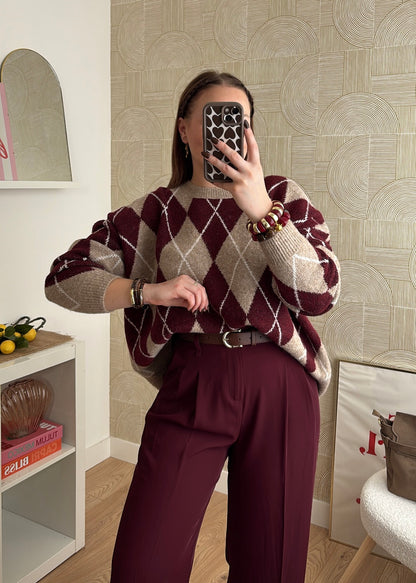 Pantalon burgundy - SANDRO