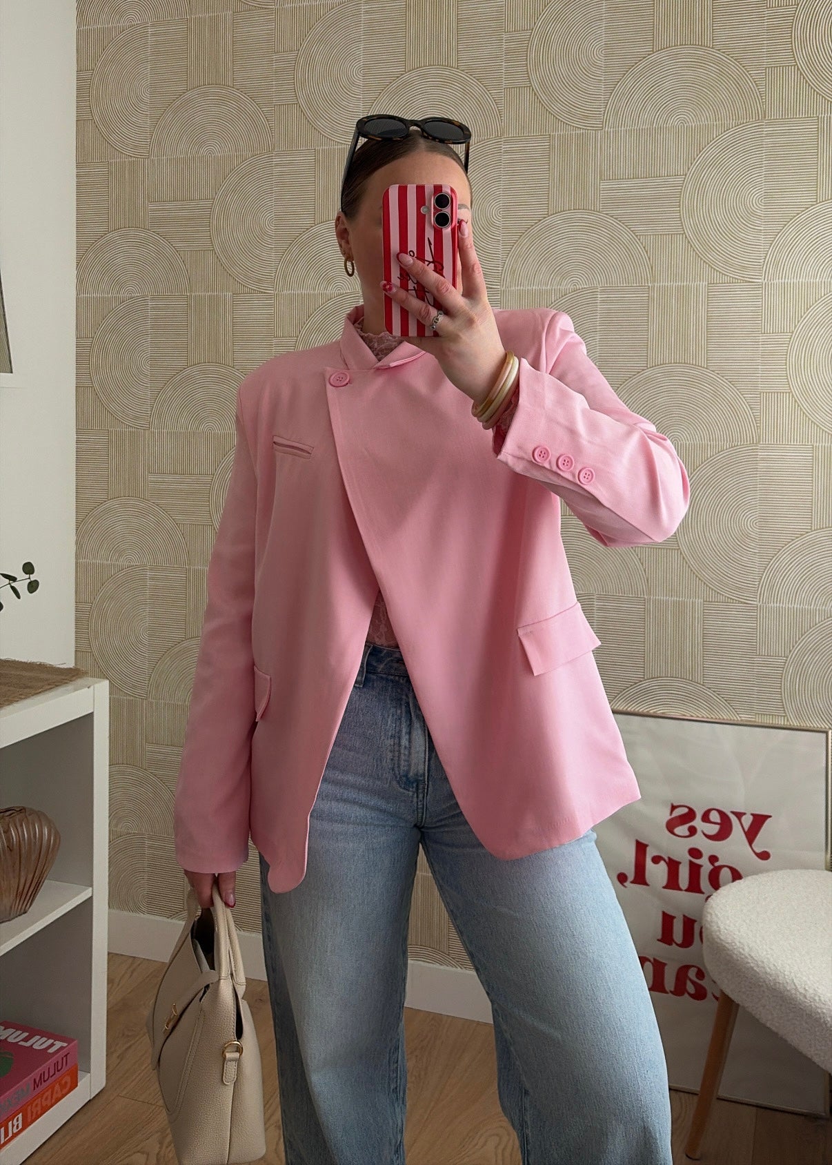 Blazer asymétrique rose - ELSA