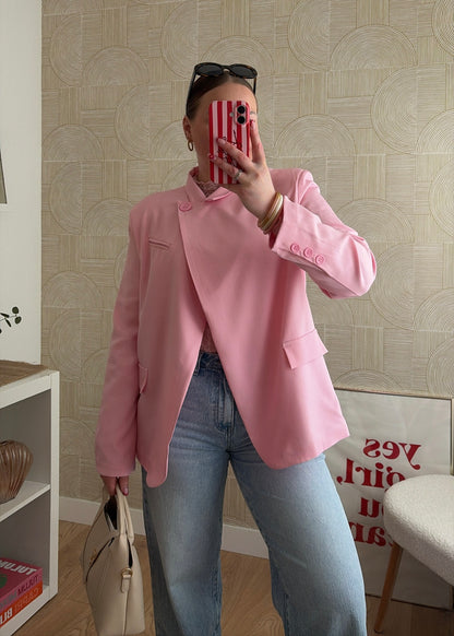 Blazer asymétrique rose - ELSA
