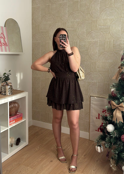 Robe courte choco "LA FLAMBOYANTE"