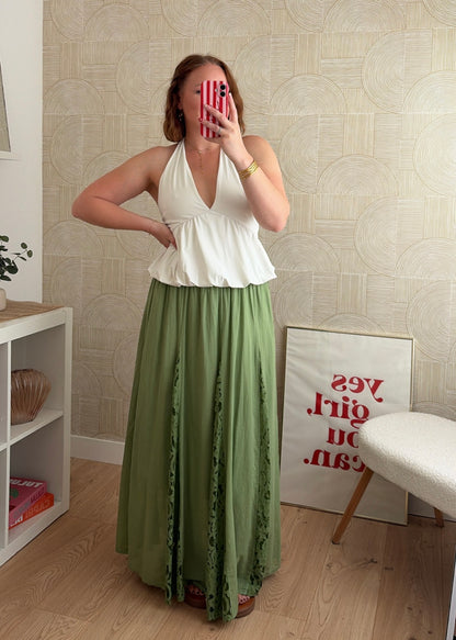 Jupe longue olive - CALIPSO