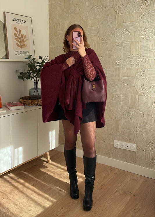 Poncho bordeaux - NATE