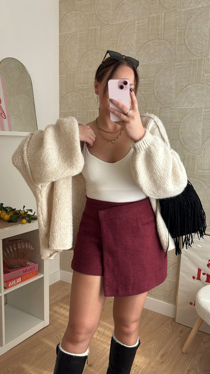 Jupe short bordeaux - NAÏSSA