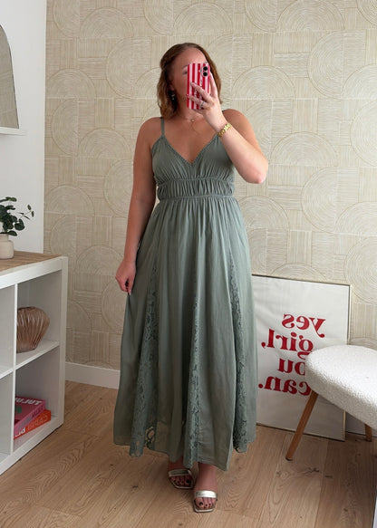 Robe longue kaki - AGATHE