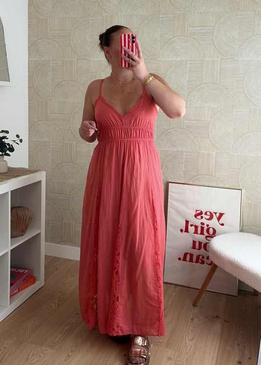 Robe longue saumon - AGATHE