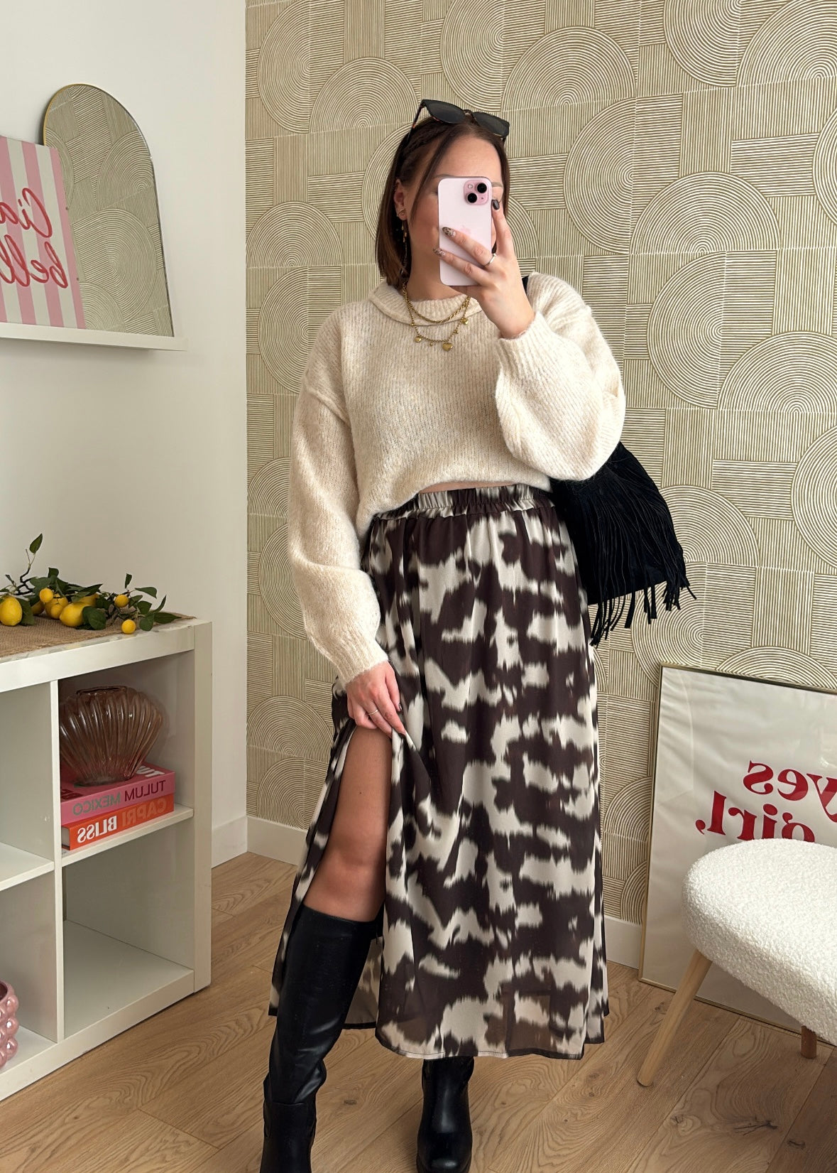 Pull à surpiqûres - BEIGE