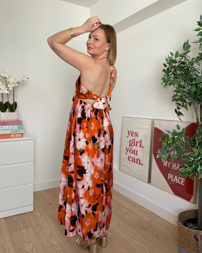 Robe bohème orange AURÉLIE