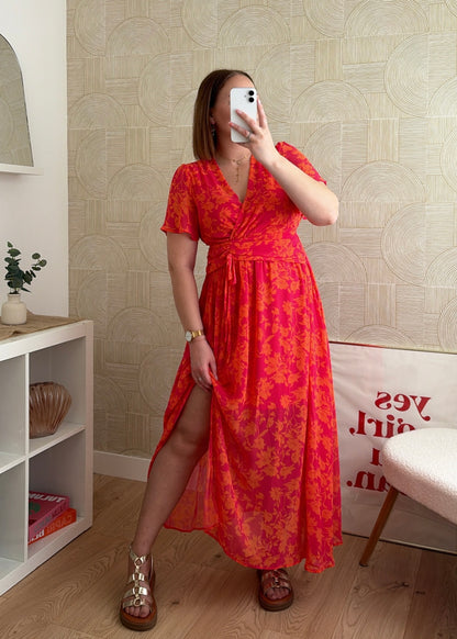 Robe longue orange - ALMA