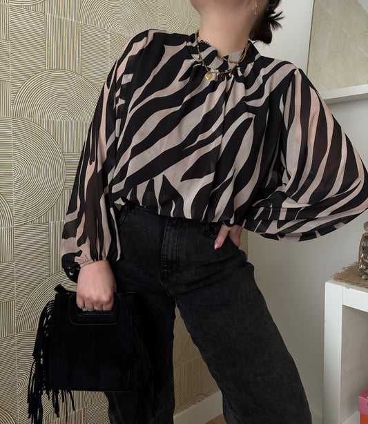 Blouse fluide noire - ZEBRA