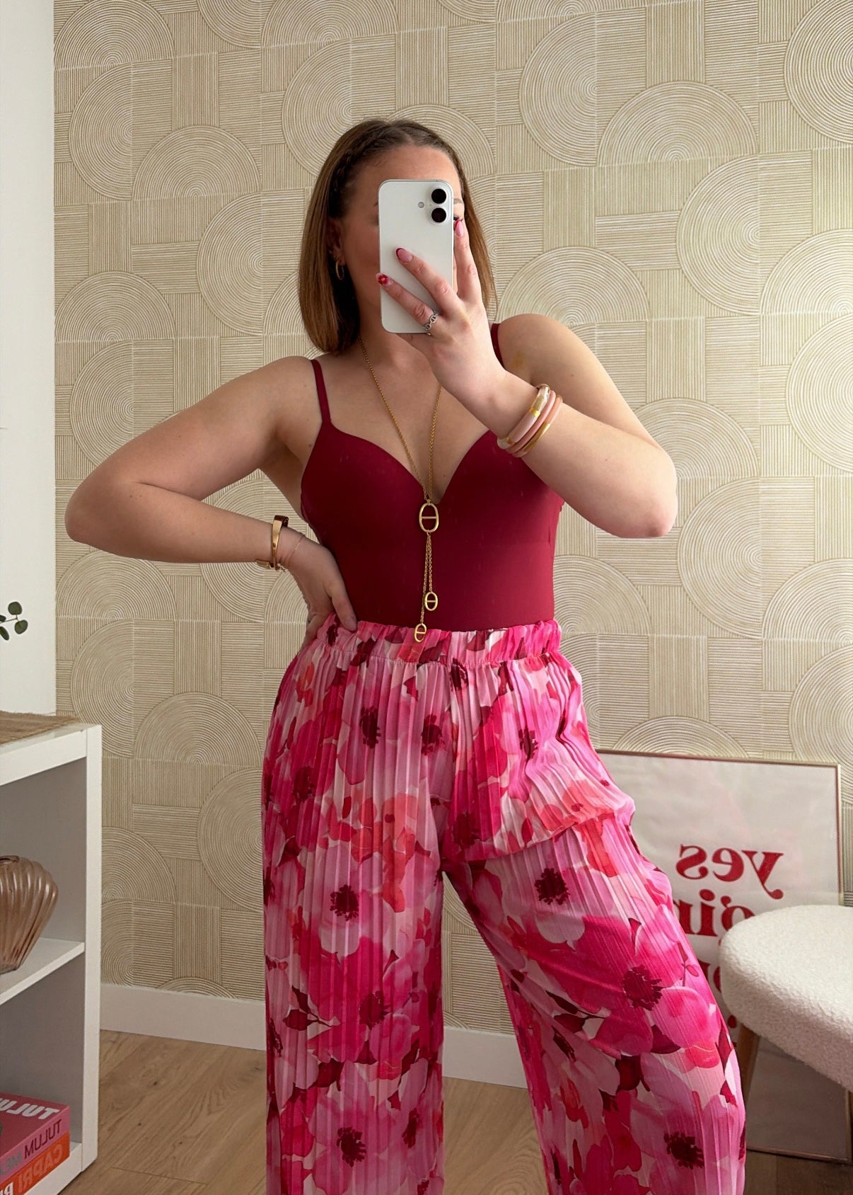 Pantalon plissé rose - NINA