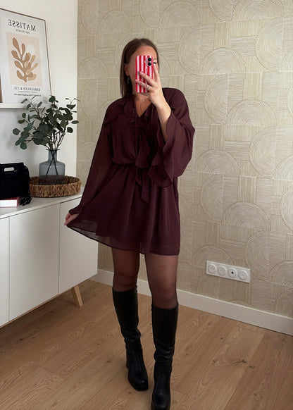 PRÉCOMMANDE / Robe volants choco - DAISIE