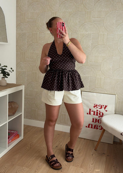 Short tailleur beige - CLARA